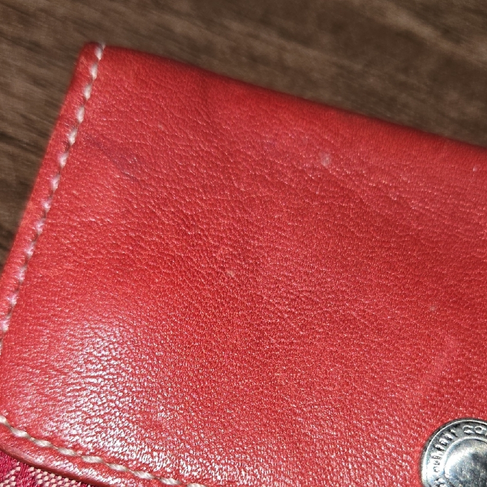 Coach Red Wallet with Signature Design - Picture 8 of 13